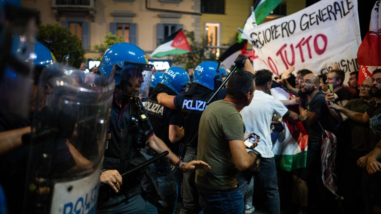 Roma’da Filistin’e Destek Gösterisine Polis Müdahalesi