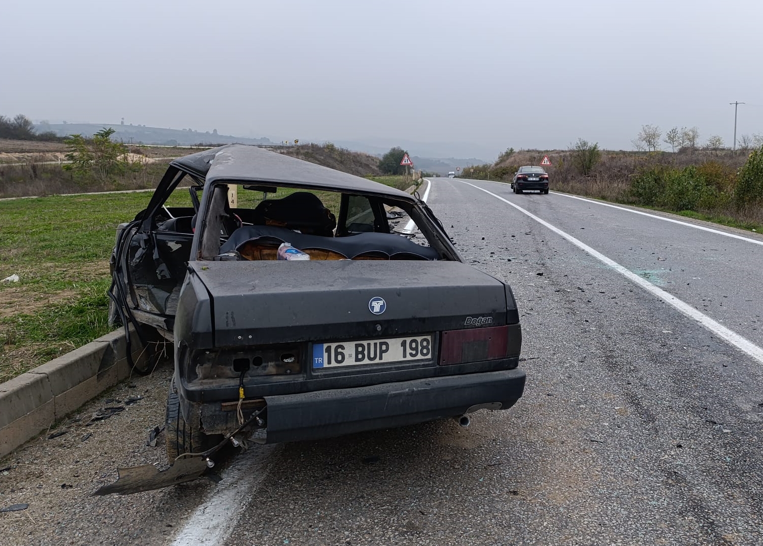 Bursa'da 2 Otomobilin Çarpıştığı Kazada 1 Kişi Öldü, 2 Kişi Yaralandı