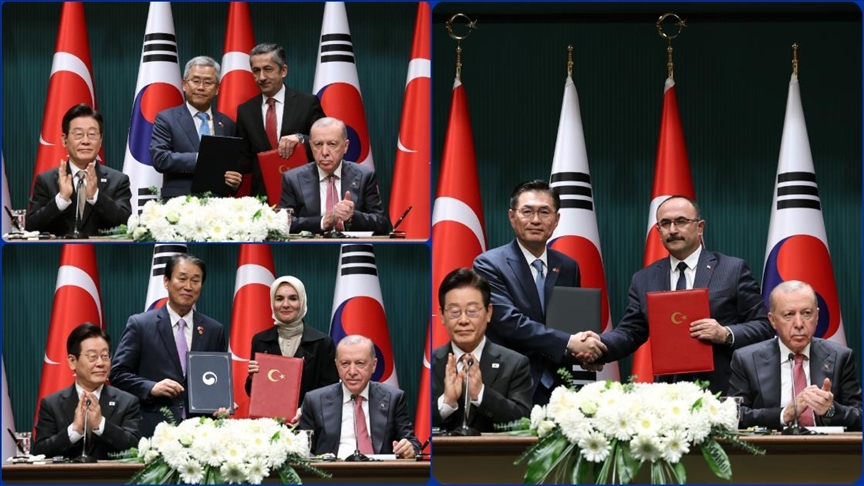 Türkiye Güney Kore anlaşmaları Cumhurbaşkanlığı'nda imzalandı