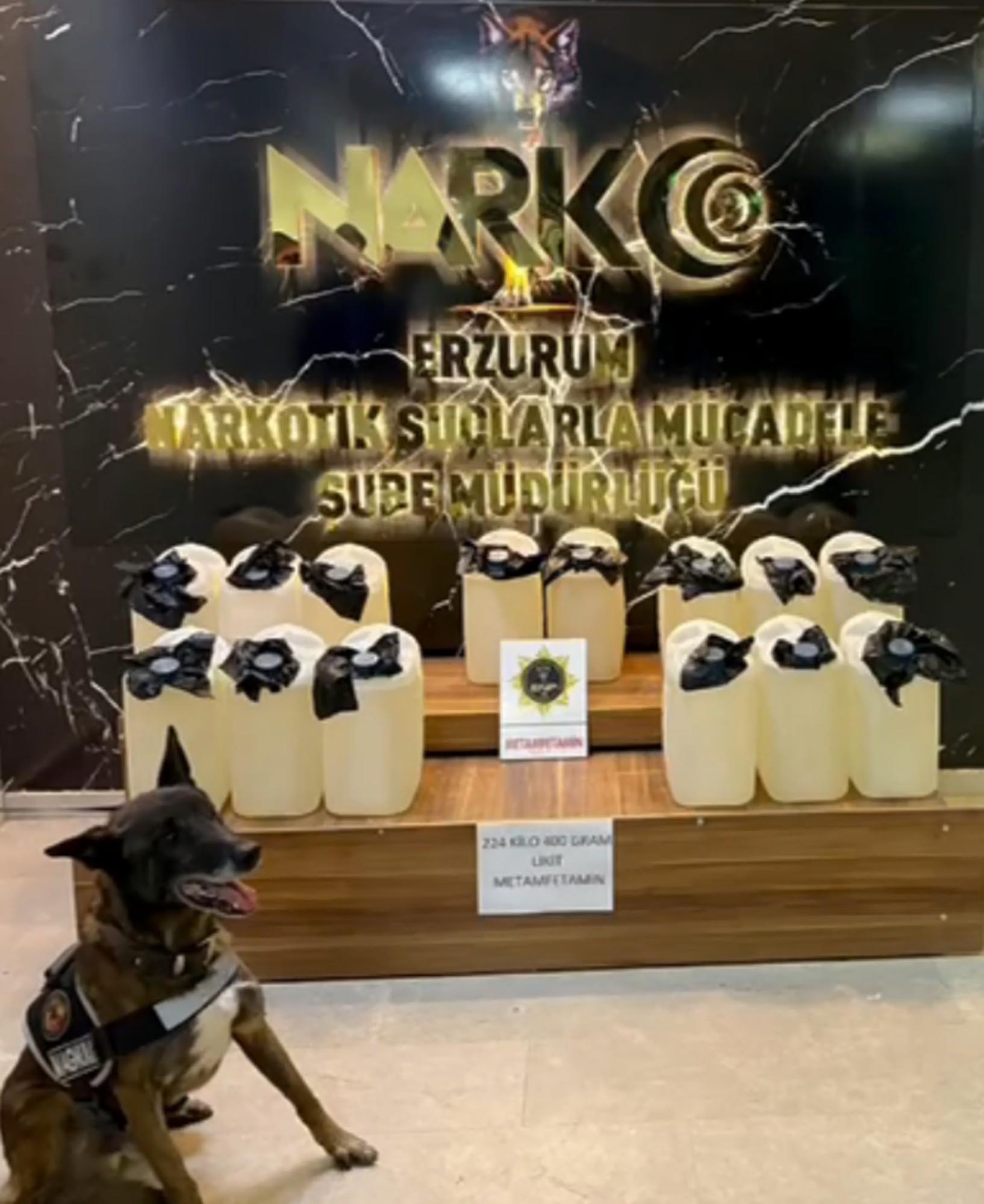 Erzurum likit metamfetamin operasyonu: 224 kilo ele geçirildi