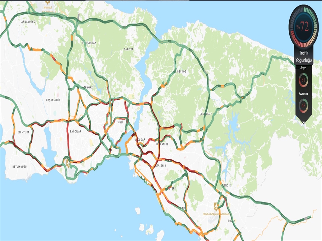 İstanbul'da trafik yoğunluğu haftaya yüzde 76 ile başladı