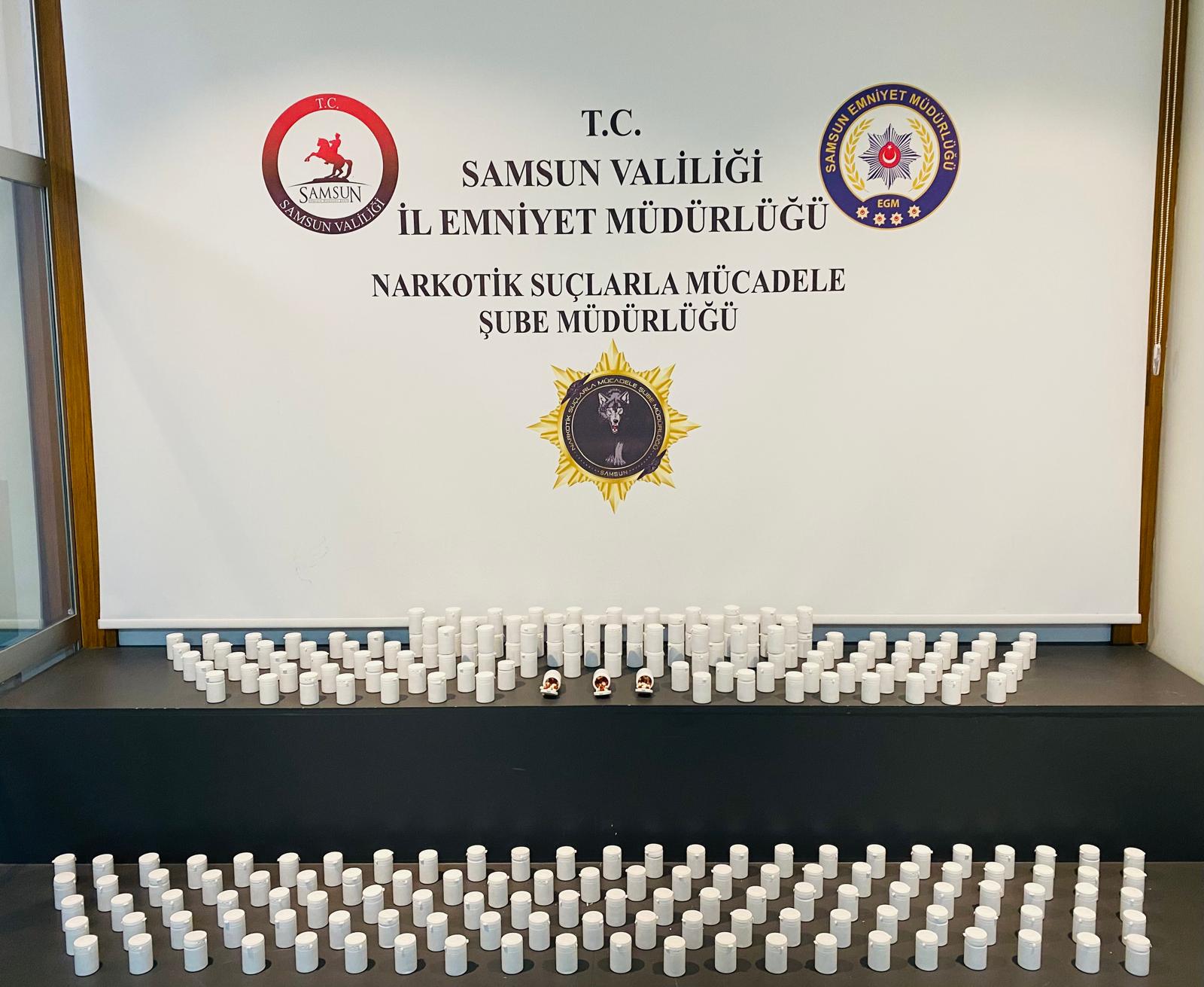 Samsun'da 14 bin sentetik hap ele geçirildi