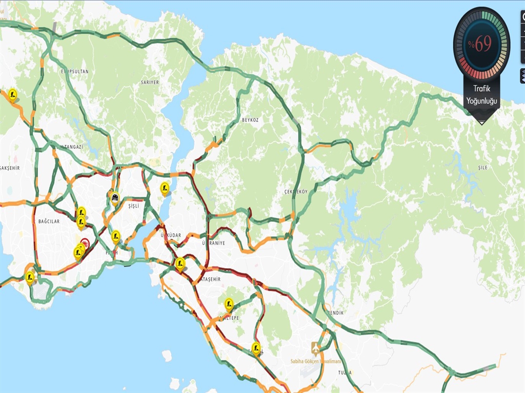 İstanbul'da trafik yoğunluğu yağışla yüzde 69'a çıktı