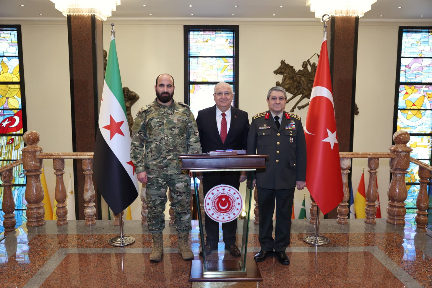 Milli Savunma Bakanı Güler, Suriye Genelkurmay Başkanı Tümgeneral Nasan'ı kabul etti
