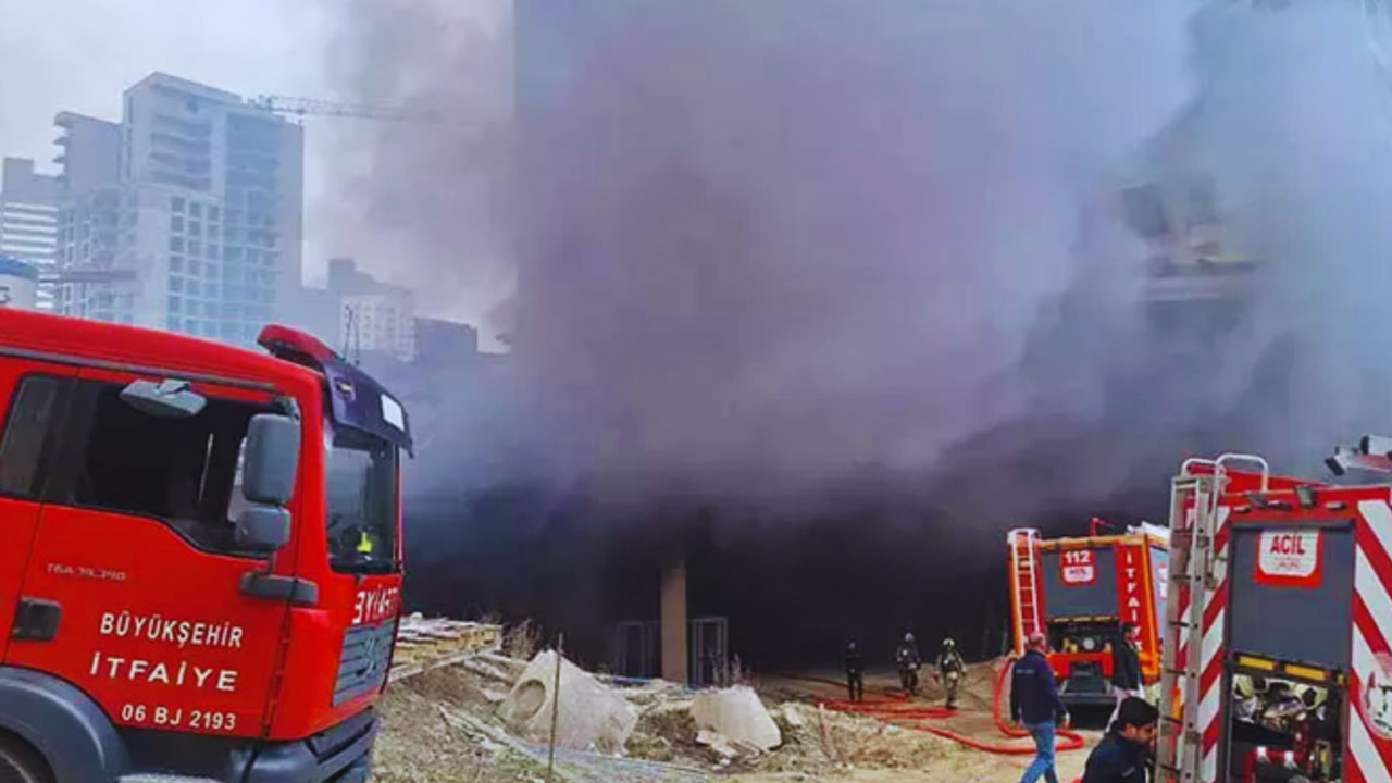 Ankara'da otopark yangını! Alkol dolu TIR'lar paniğe neden oldu