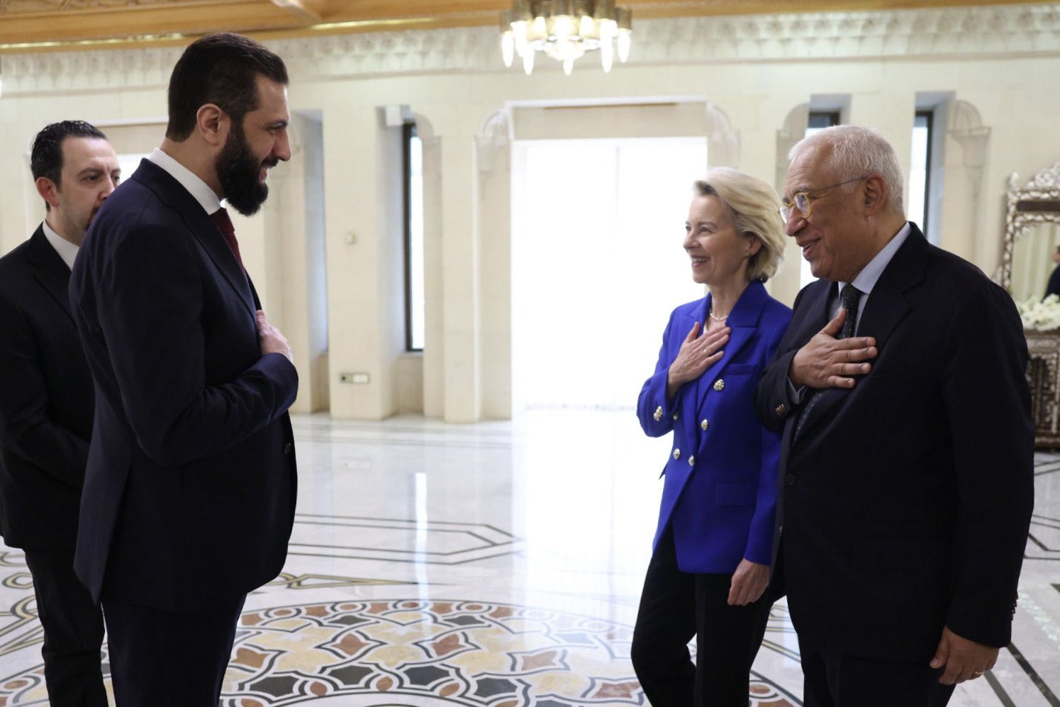 Von der Leyen ve AB Konseyi Başkanı Costa, Suriye Cumhurbaşkanı Şara ile görüştü 