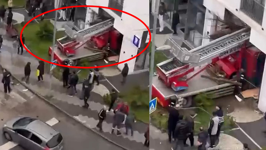 Büyükçekmece'de panik dolu anlar: Vinç, diş hekimliğine girdi 