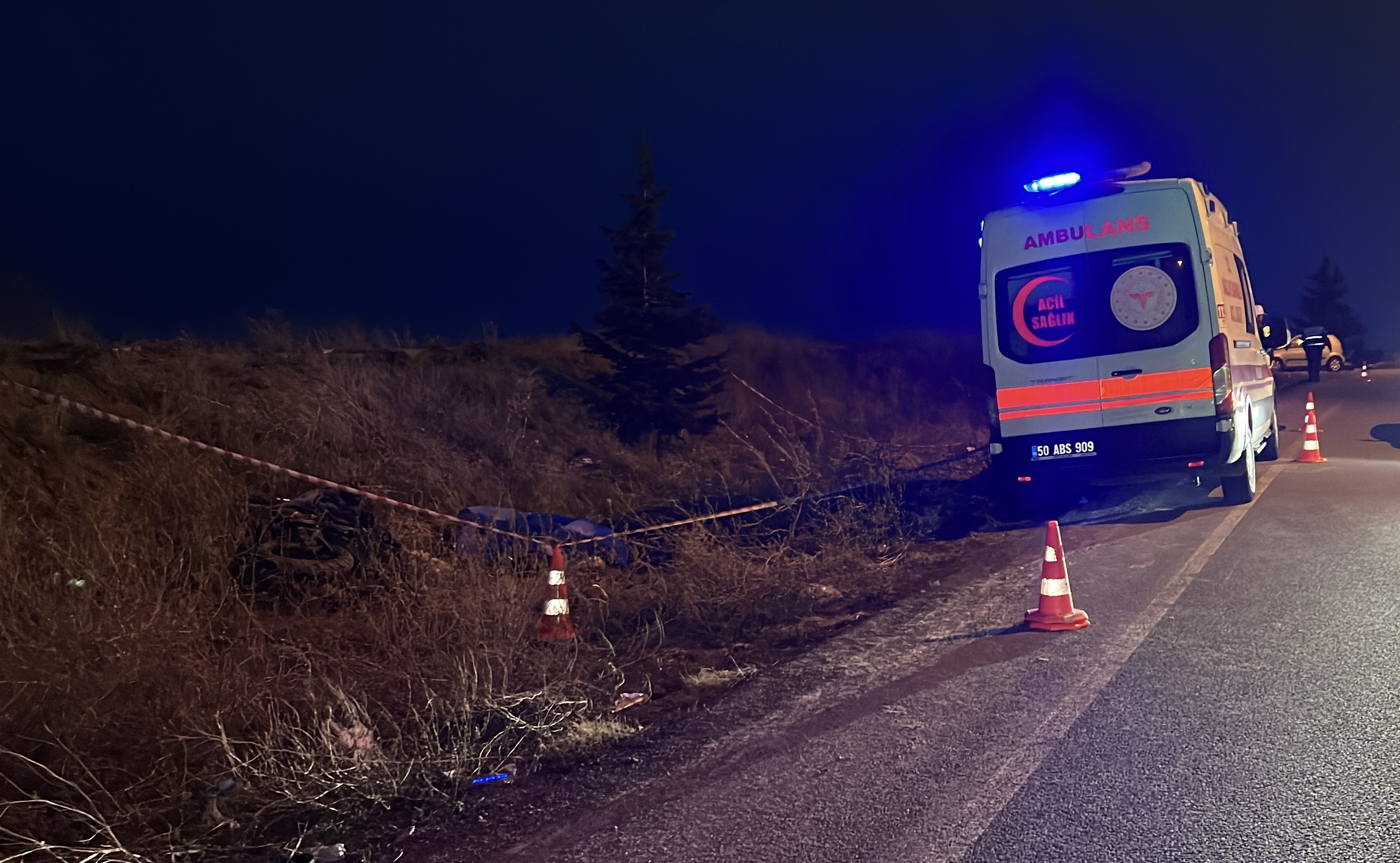 Nevşehir'de şarampole yuvarlanan motosikletin sürücüsü hayatını kaybetti