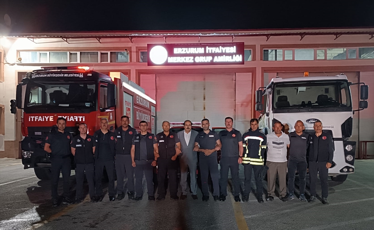 Erzurum'dan Hatay'daki Orman Yangınına Destek Ekibi Yola Çıktı