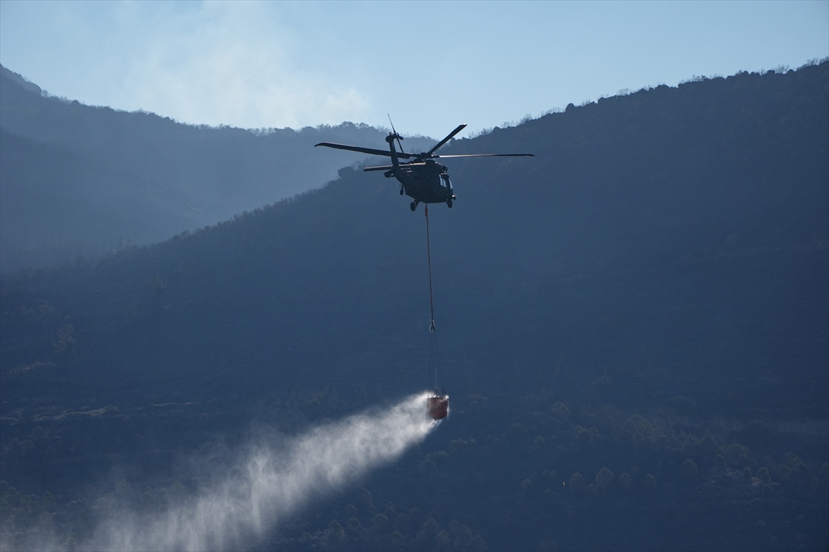 İzmir'de Orman Yangınlarına Müdahale Karadan ve Havadan Devam Ediyor