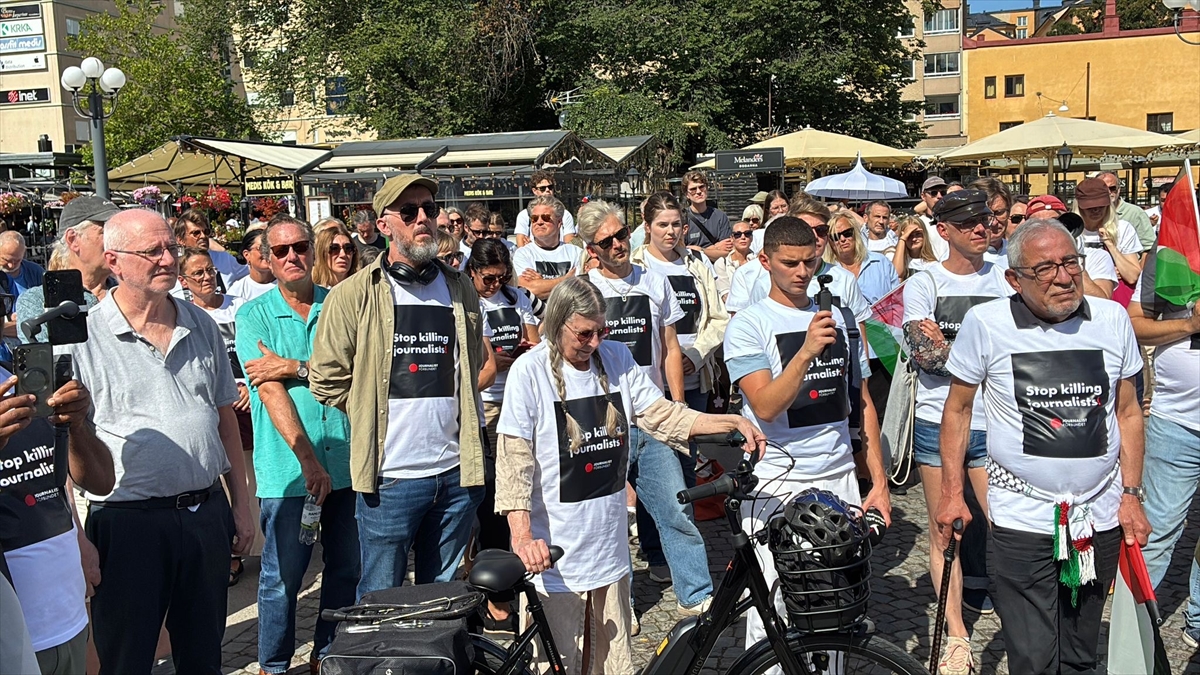 Stockholm'de İsrail'e Tepkiler Yükseliyor: Gazeteciler Gazze'deki Ölümleri Protesto Etti