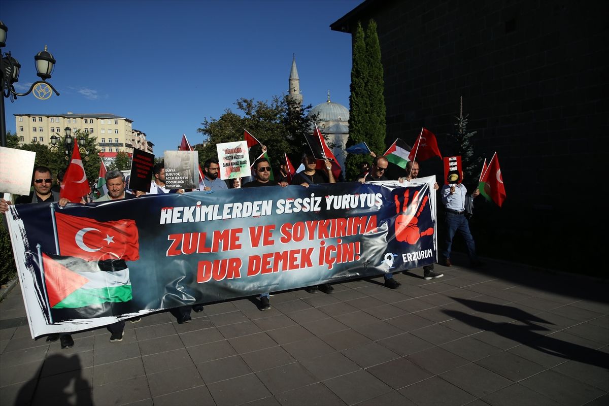 Erzurum'da Sağlık Çalışanlarından Gazze İçin 96 Hafta Süren Destansı Yürüyüş