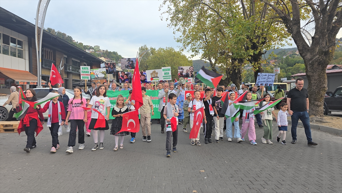 Zonguldak'ta Filistin İçin Duygulandıran Destek Yürüyüşü