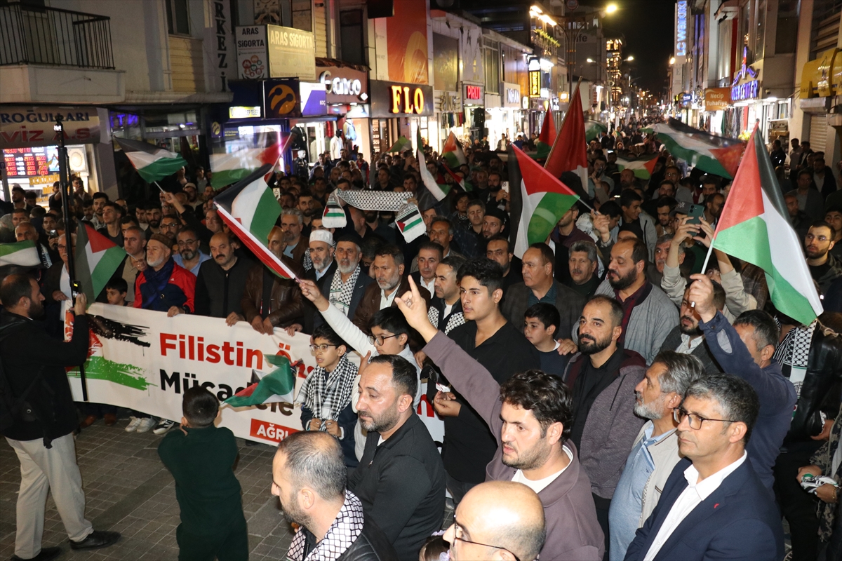Ağrı'da Gazze'ye Destek Yürüyüşü Büyük Katılımla Gerçekleşti