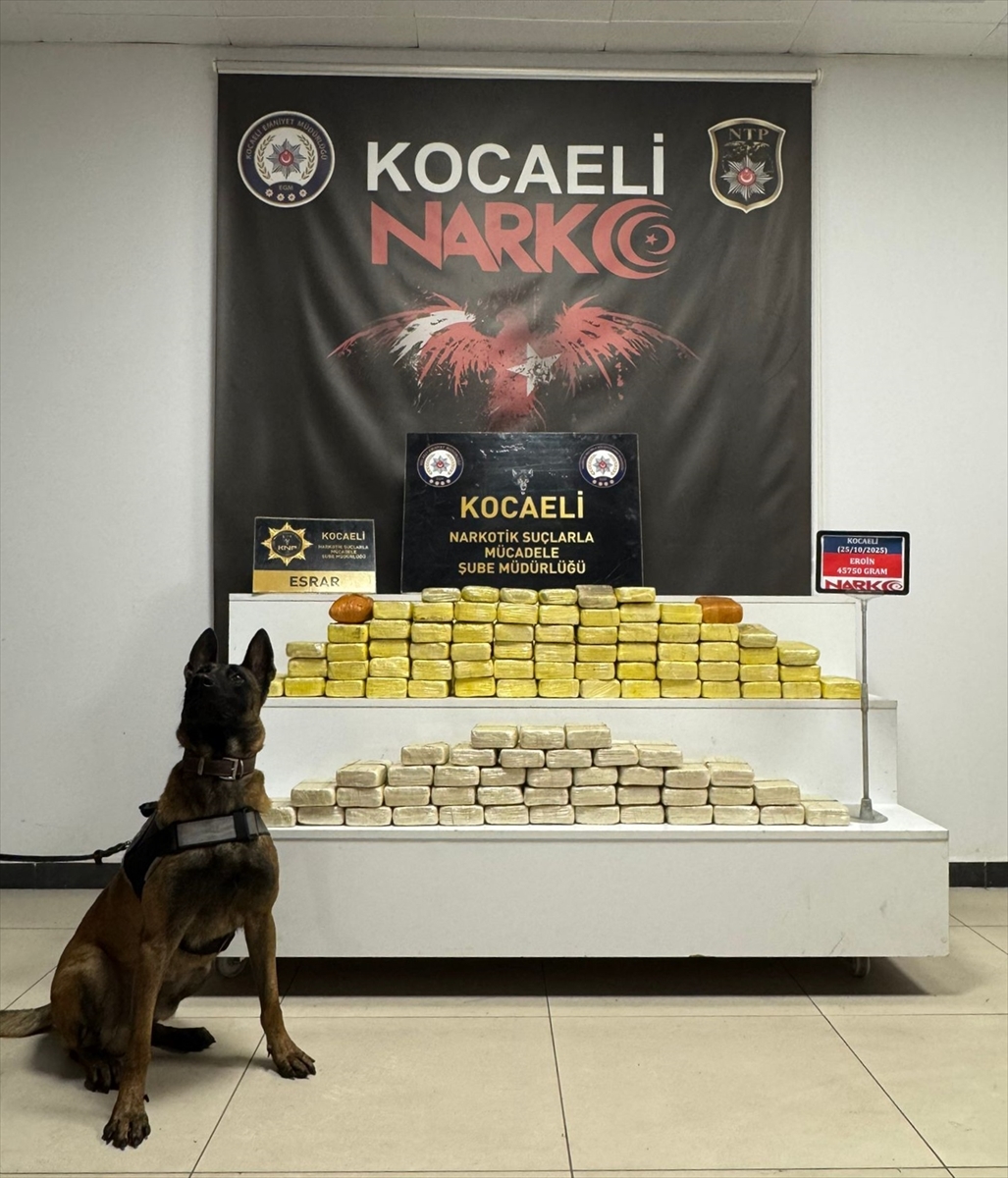 Kocaeli'de Narkotik Operasyonu: 45 kilo 750 Gram Eroin Yakalandı