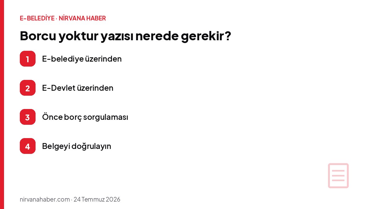 Borcu yoktur yazısı nerede gerekir?