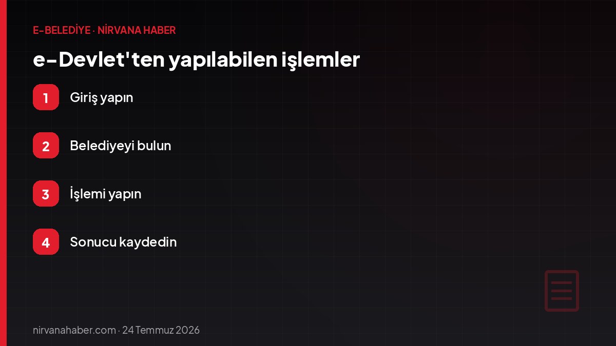 e-Devlet'ten yapılabilen işlemler