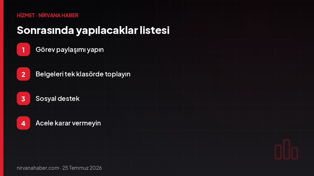 Sonrasında yapılacaklar listesi
