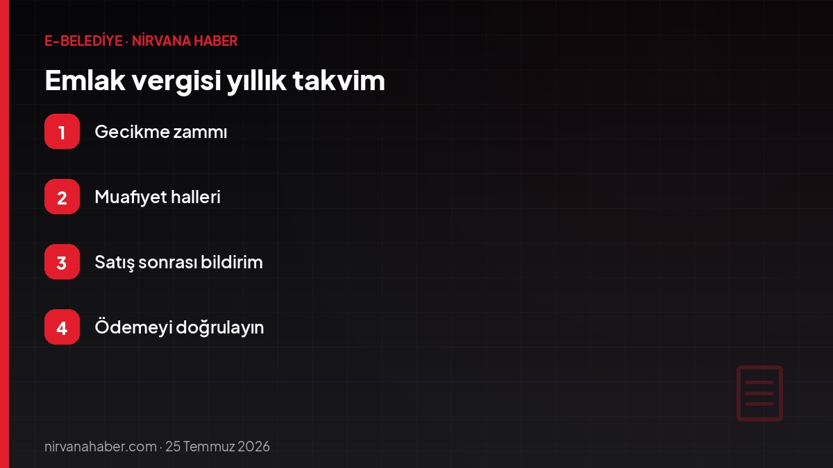 Emlak vergisi yıllık takvim