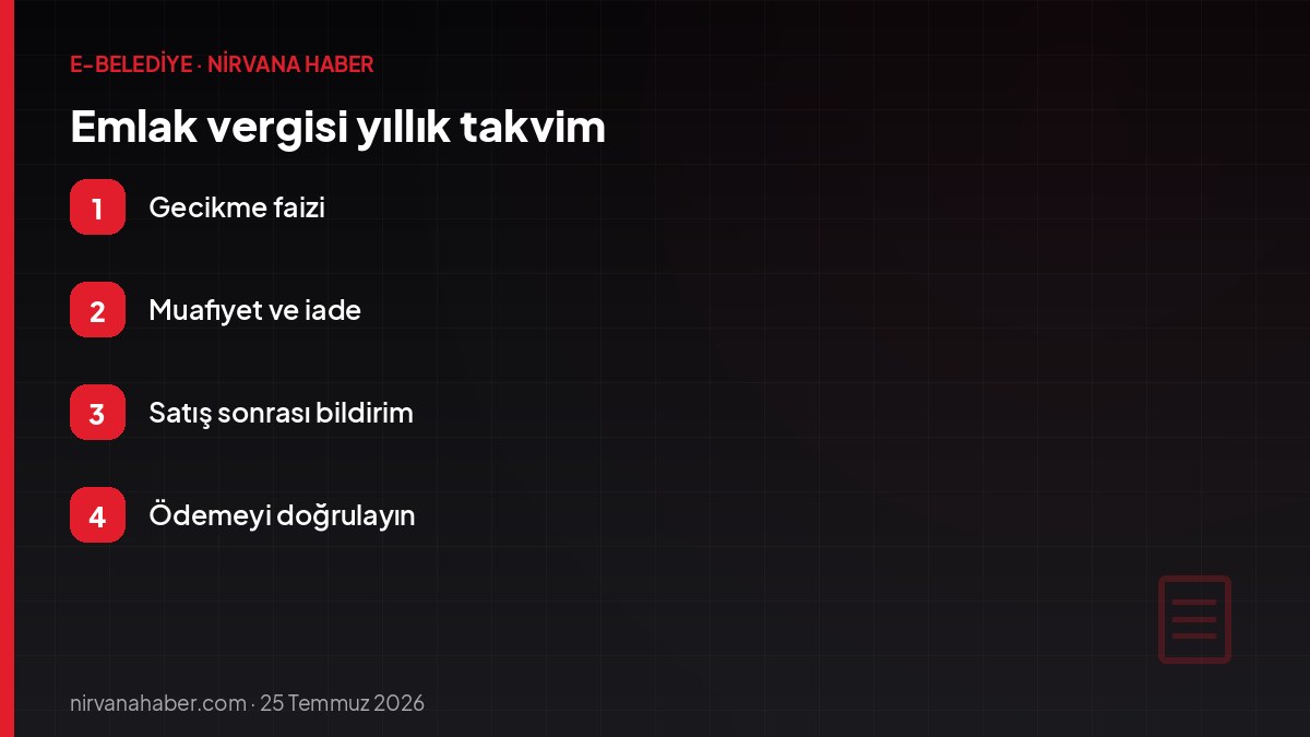 Emlak vergisi yıllık takvim