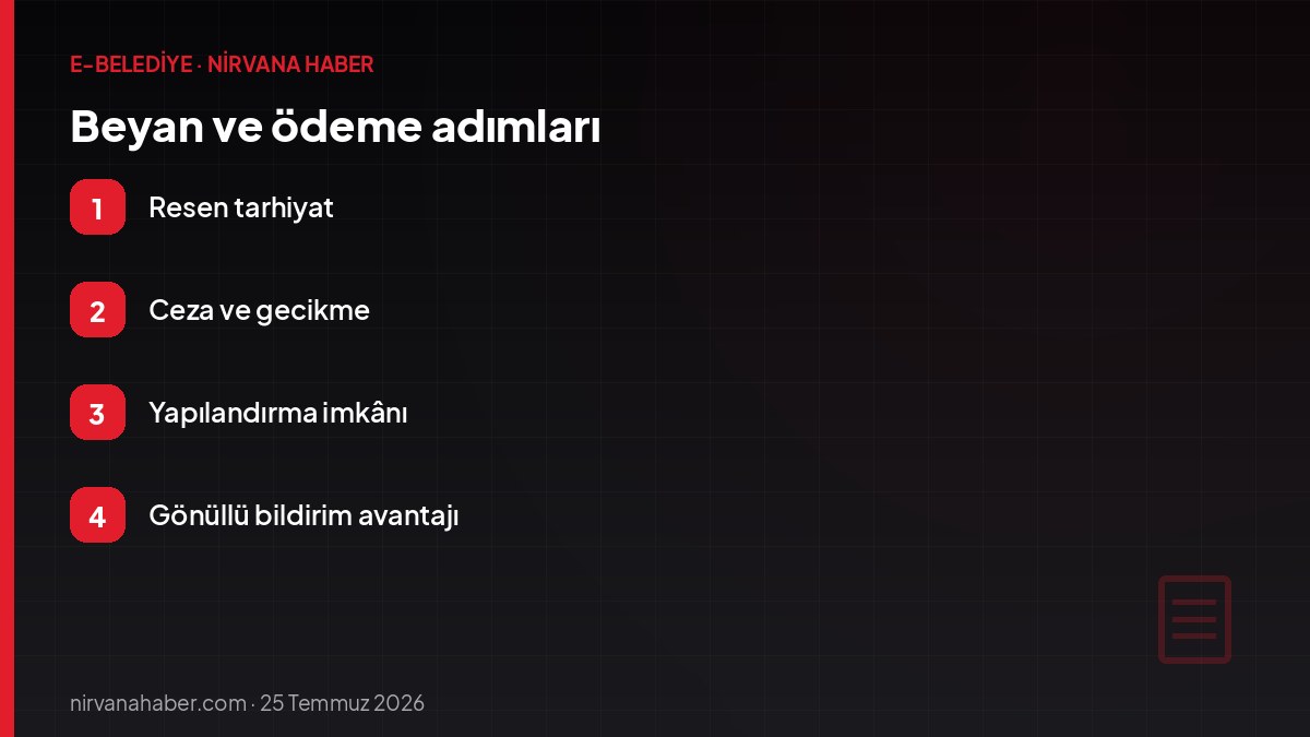 Beyan ve ödeme adımları