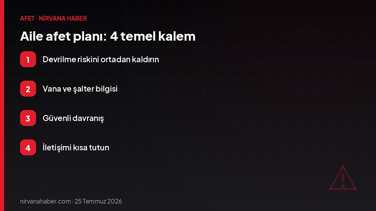 Aile afet planı: 4 temel kalem