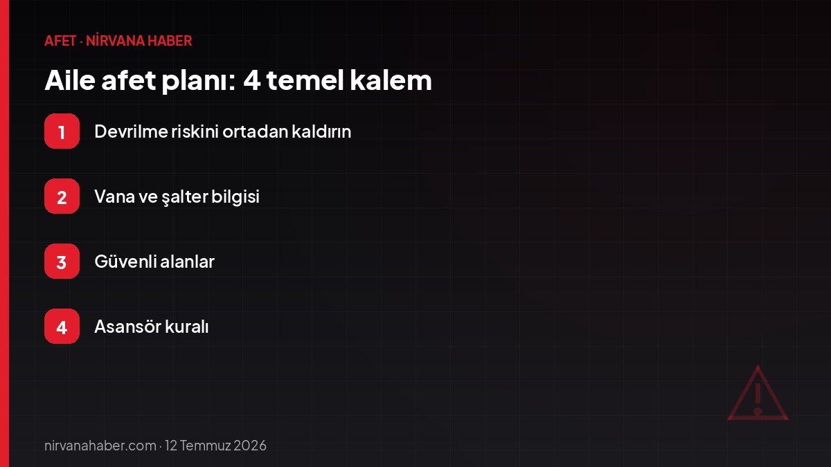 Aile afet planı: 4 temel kalem