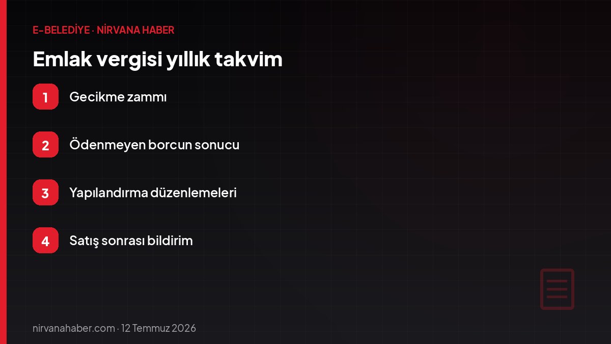 Emlak vergisi yıllık takvim