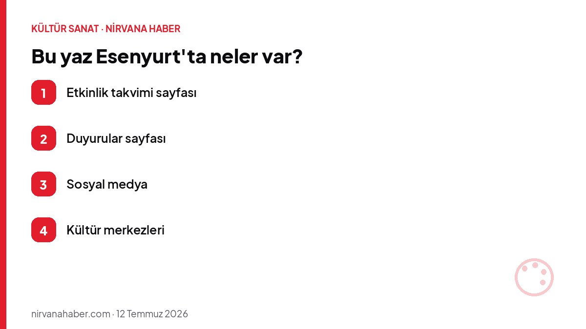 Bu yaz Esenyurt'ta neler var?