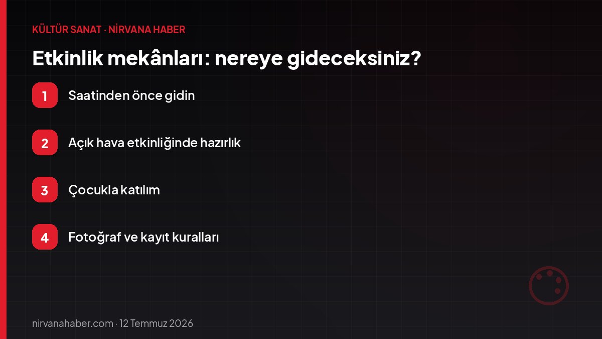 Etkinlik mekânları: nereye gideceksiniz?
