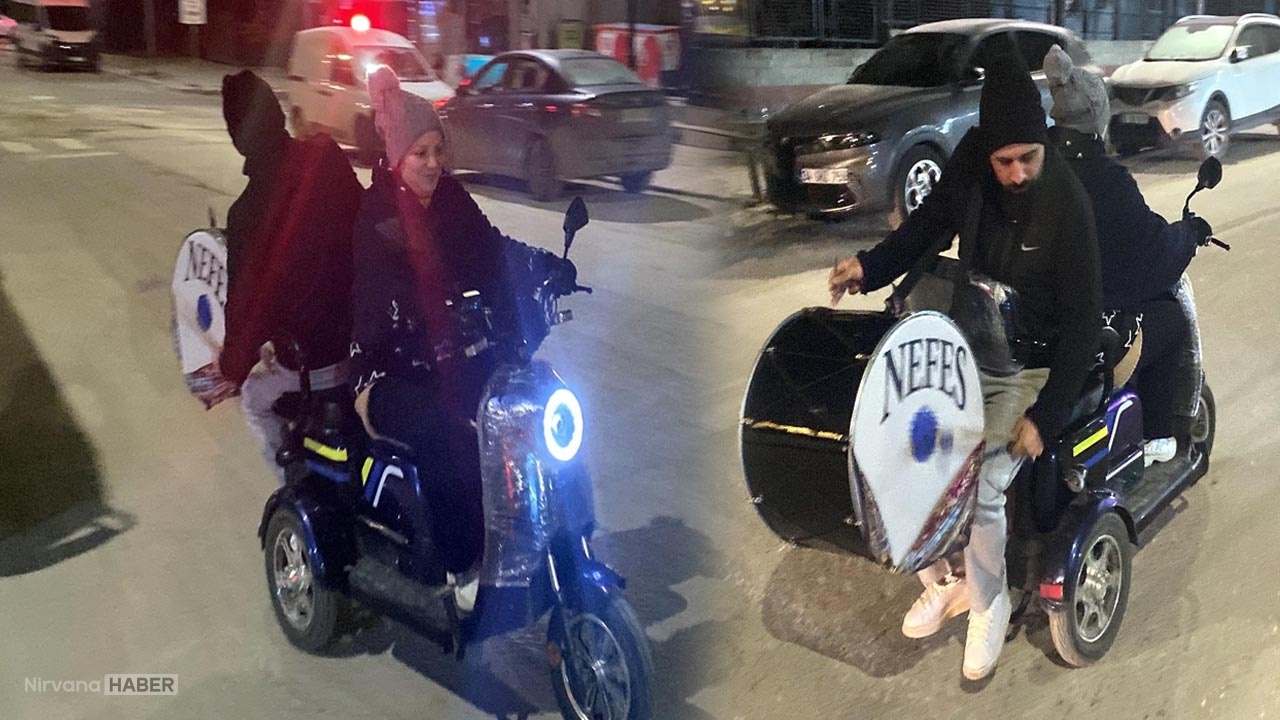 Böyle davulcu görülmedi! Biri sürüyor biri çalıyor, mahalle şenleniyor