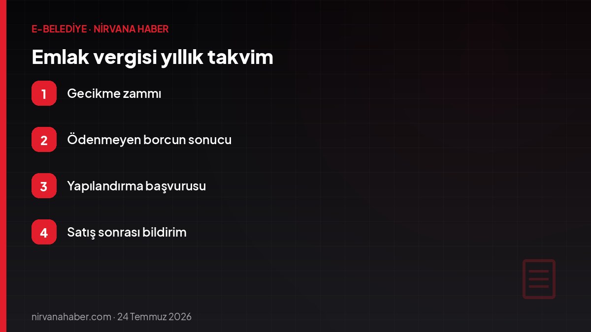 Emlak vergisi yıllık takvim