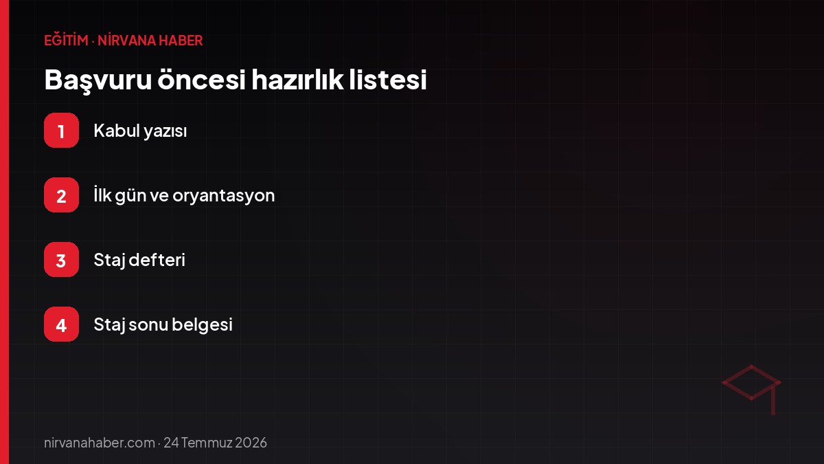 Başvuru öncesi hazırlık listesi