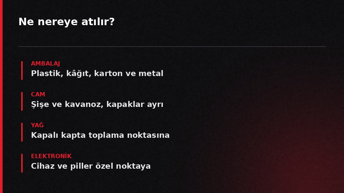 Ne nereye atılır?