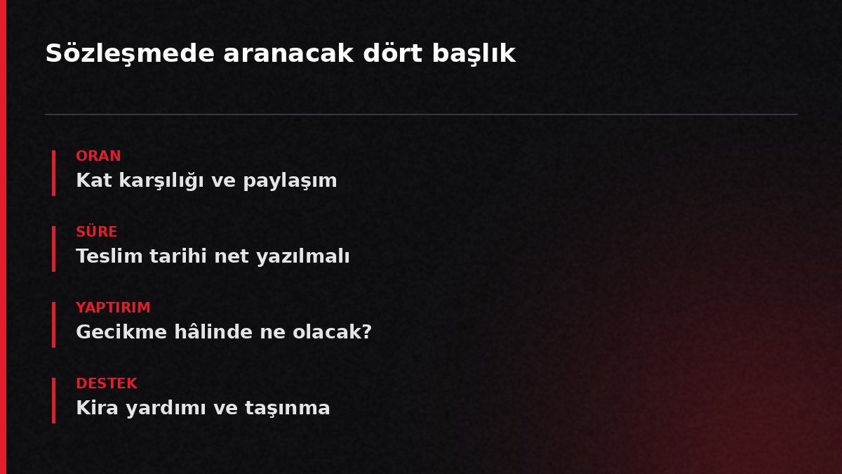 Sözleşmede aranacak dört başlık