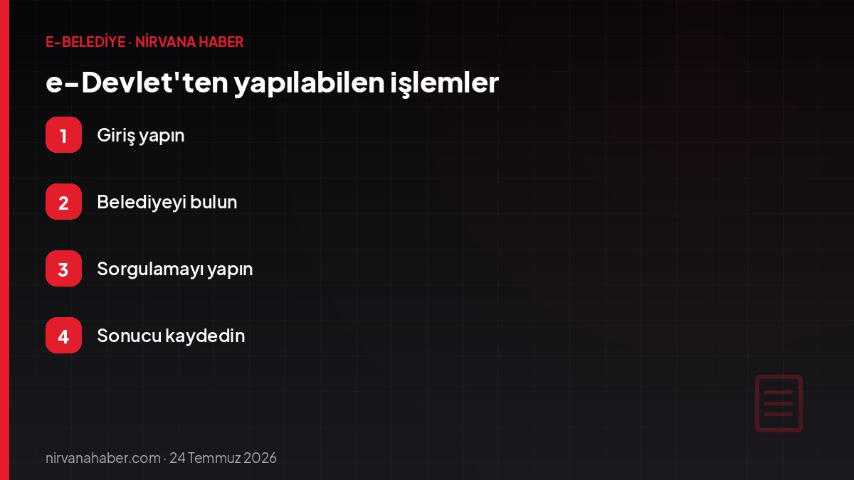 e-Devlet'ten yapılabilen işlemler