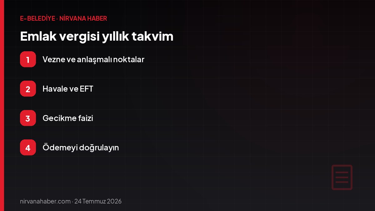 Emlak vergisi yıllık takvim