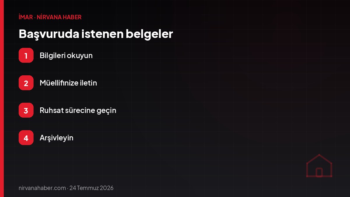 Başvuruda istenen belgeler