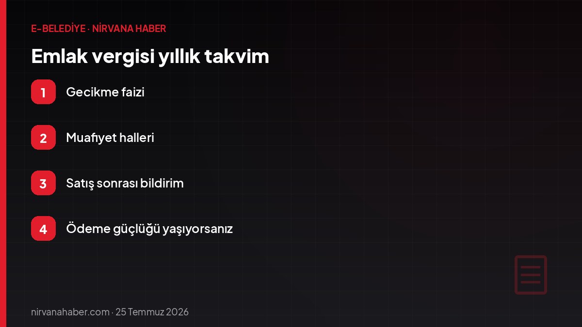 Emlak vergisi yıllık takvim