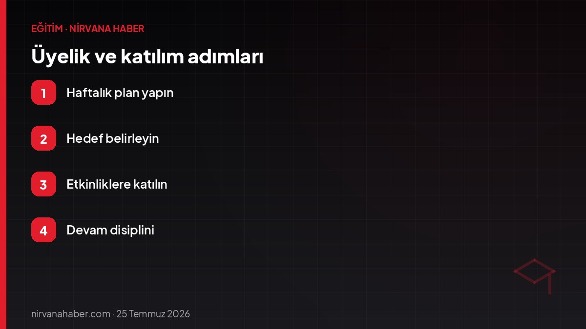 Üyelik ve katılım adımları