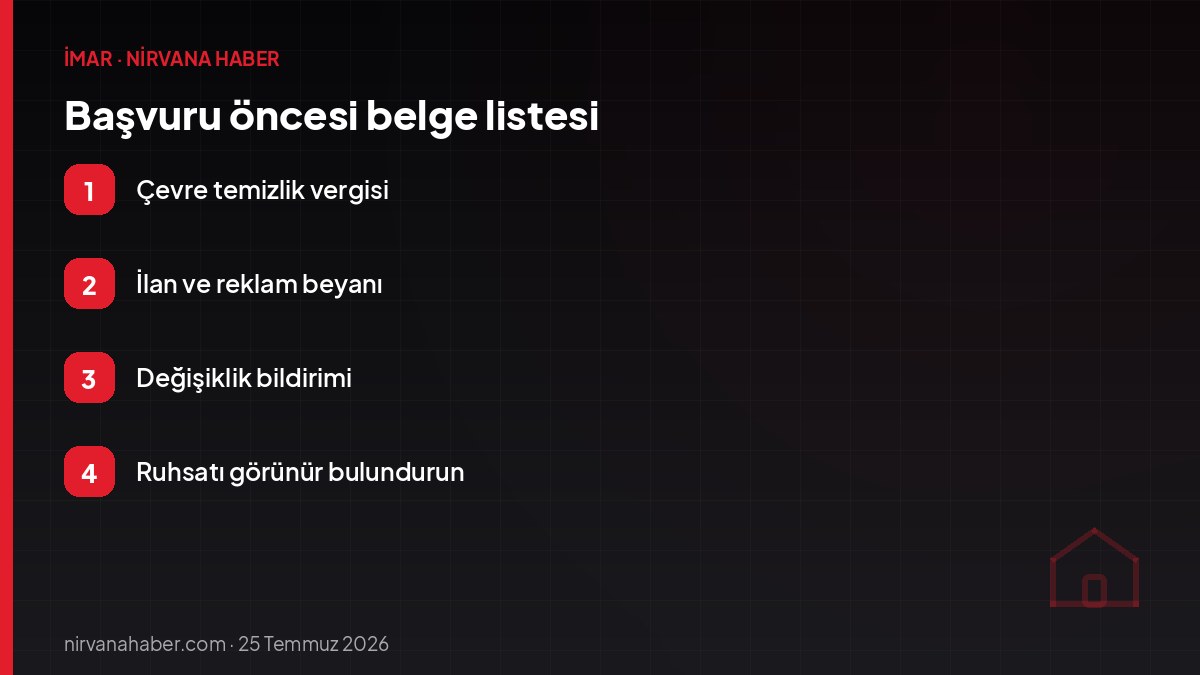 Başvuru öncesi belge listesi