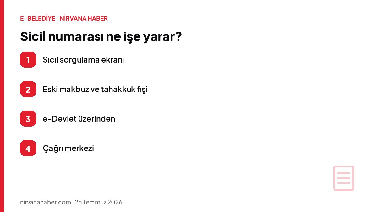 Sicil numarası ne işe yarar?