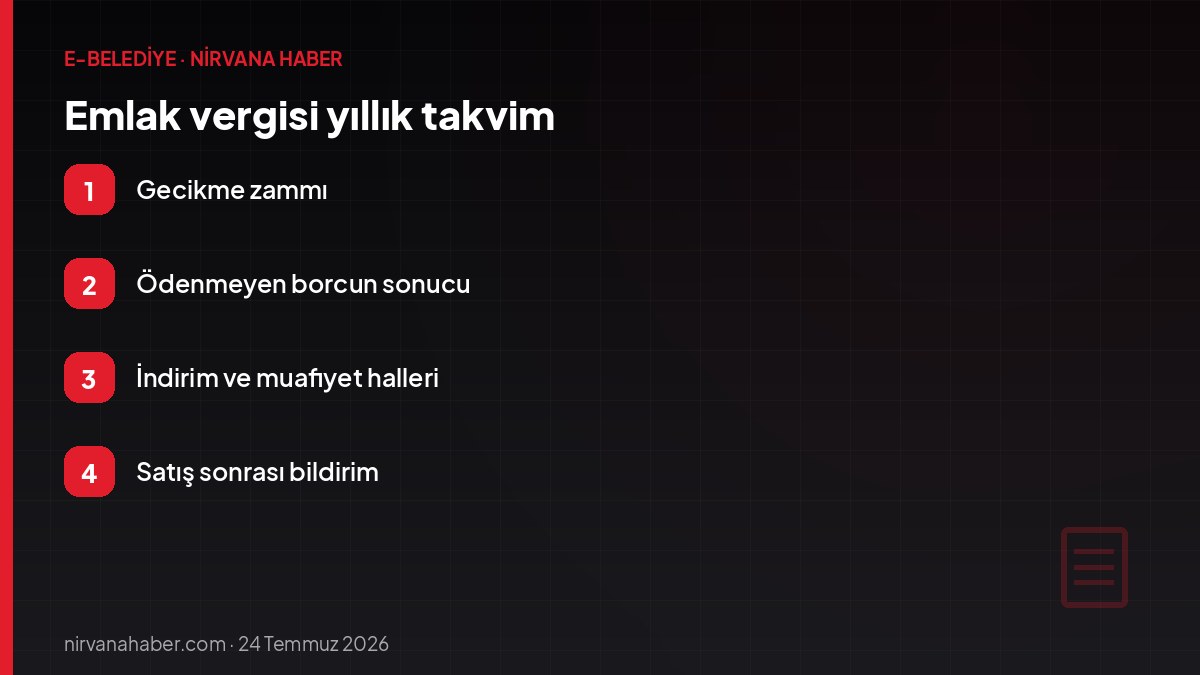 Emlak vergisi yıllık takvim