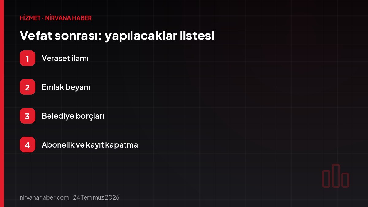 Vefat sonrası: yapılacaklar listesi