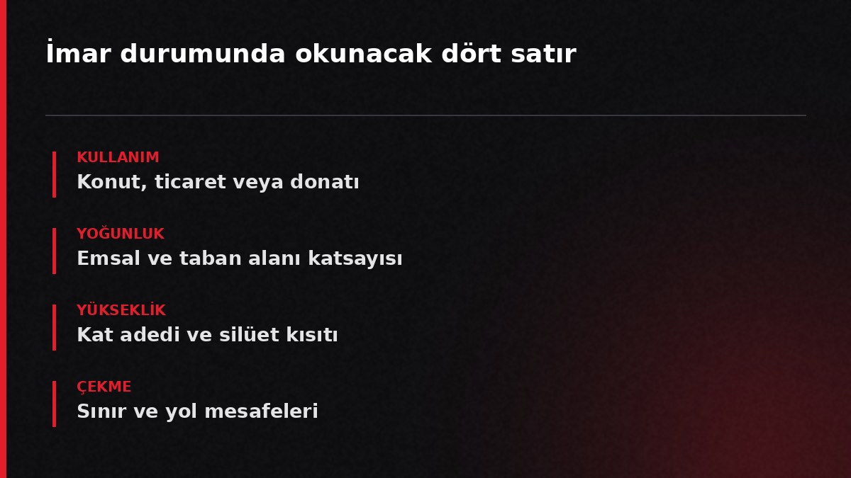 İmar durumunda okunacak dört satır