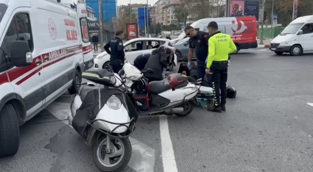 Fatih'te motosiklet ile taksi çarpıştı, sürücü yaralandı