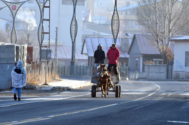 Kars'ta Soğuk Hava ve Kırağı Etkili Oldu