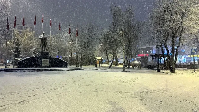 Ardahan'da Mevsimin İlk Karı Yağdı: Kent Merkezi Beyaza Büründü