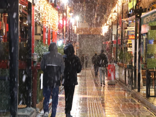 Van merkeze ilk kar düştü, kent beyaza büründü