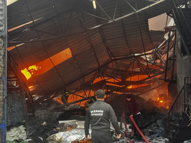 Mersin'de Geri Dönüşüm Fabrikasında Yangın Çıktı
